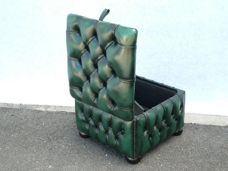 Chesterfield Box Poufee Hinged Footstool