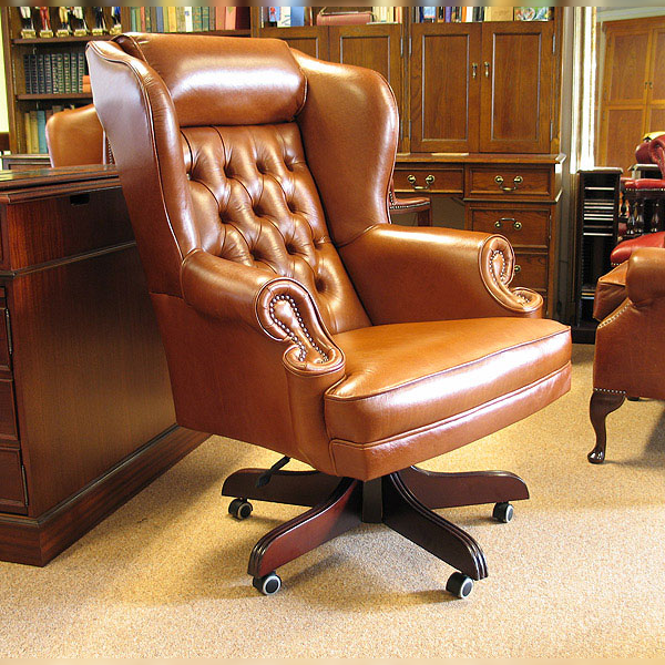 Leather chesterfield swivel chair hotsell